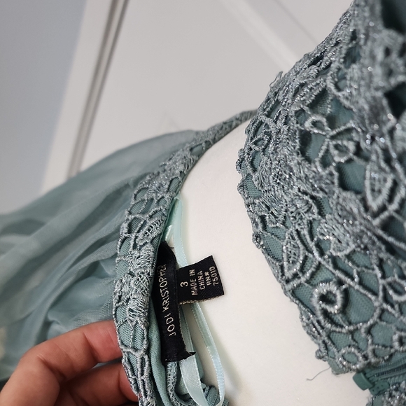 Jodi Kristopher Teal Lace Dress - Picture 9 of 11